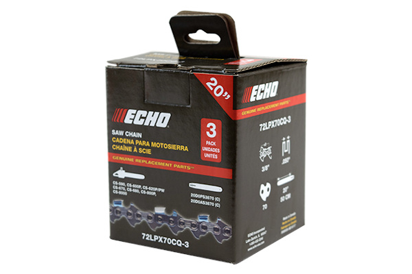 Echo 20" – 3 Pack Chain - 72LPX70CQ-3 for sale at Pillar Equipment, Quad Cities Region, Illinois