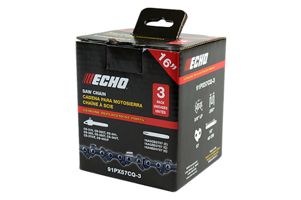 Echo | 3-Pack Chains | Model 16" – 3 Pack Chain - 91PX57CQ-3 for sale at Pillar Equipment, Quad Cities Region, Illinois
