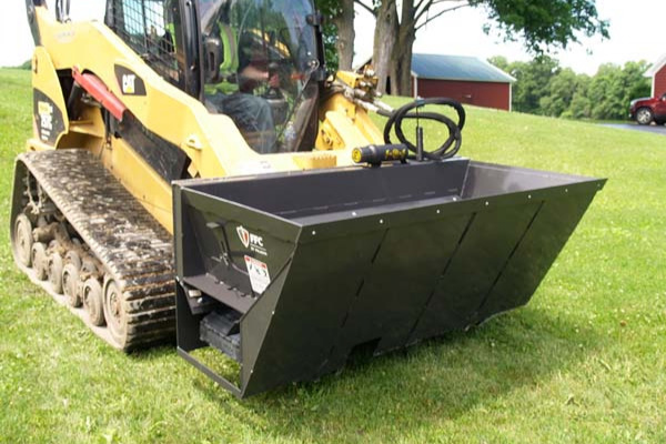 Paladin Attachments | FFC SS Side Discharge Bucket | Model 84" Sawdust Bucket for sale at Pillar Equipment, Quad Cities Region, Illinois