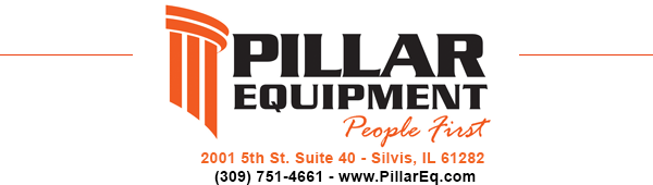 Pillar Equipment logo and contact info